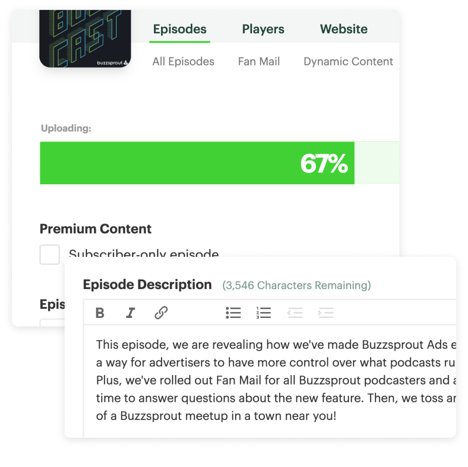 Upload your episode
